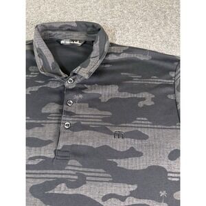 Travis Mathew Men's‎ XXL Black Gray Camo Short Sleeve Polo Golf Casual Shirt
